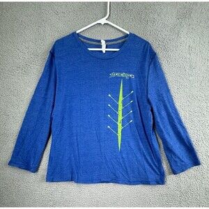 JL Racing Shirt Large Blue Green Long Sleeve I Like Big Boats And I Cannot Lie